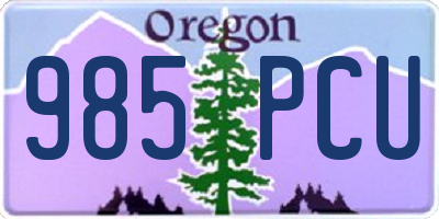 OR license plate 985PCU