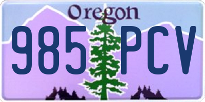 OR license plate 985PCV