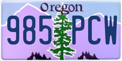 OR license plate 985PCW