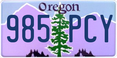 OR license plate 985PCY