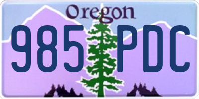 OR license plate 985PDC