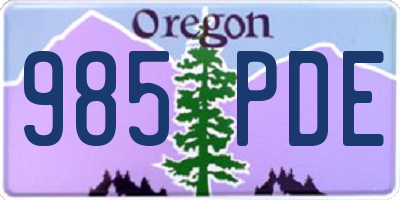 OR license plate 985PDE