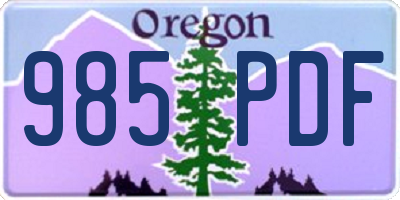 OR license plate 985PDF