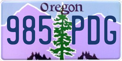 OR license plate 985PDG