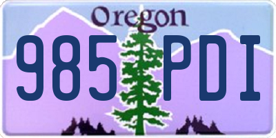 OR license plate 985PDI