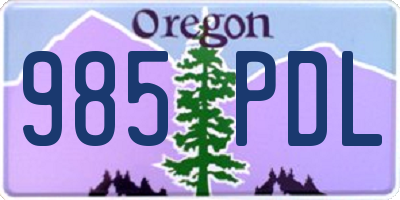 OR license plate 985PDL