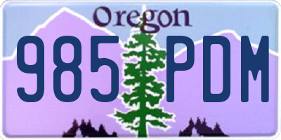 OR license plate 985PDM