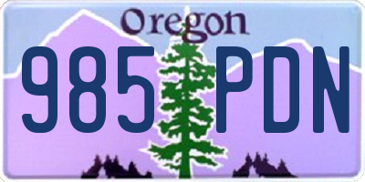 OR license plate 985PDN