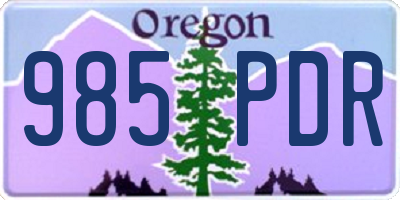 OR license plate 985PDR