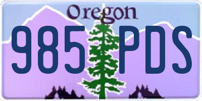 OR license plate 985PDS
