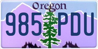 OR license plate 985PDU