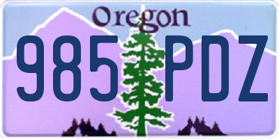 OR license plate 985PDZ