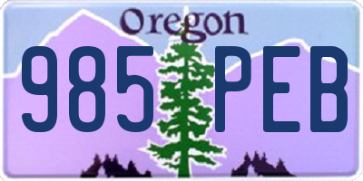 OR license plate 985PEB