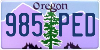 OR license plate 985PED