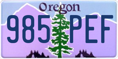 OR license plate 985PEF