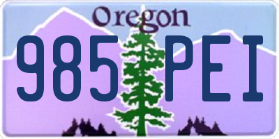 OR license plate 985PEI