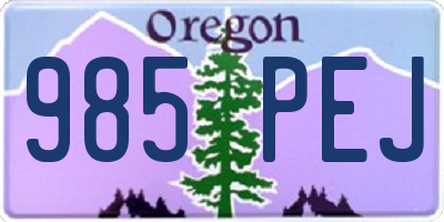 OR license plate 985PEJ