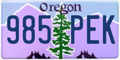 OR license plate 985PEK