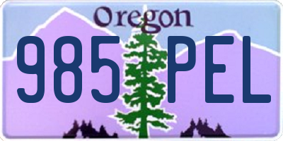 OR license plate 985PEL