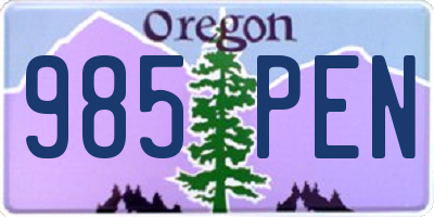 OR license plate 985PEN