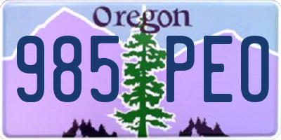 OR license plate 985PEO