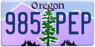 OR license plate 985PEP