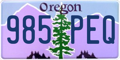 OR license plate 985PEQ