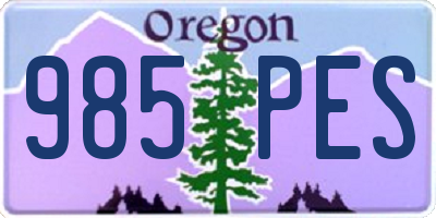 OR license plate 985PES