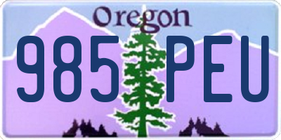 OR license plate 985PEU