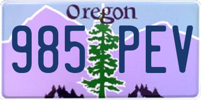 OR license plate 985PEV