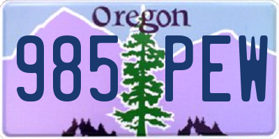 OR license plate 985PEW
