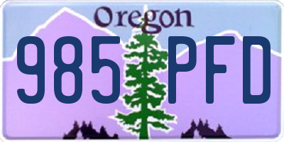 OR license plate 985PFD