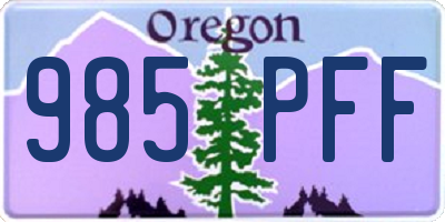 OR license plate 985PFF