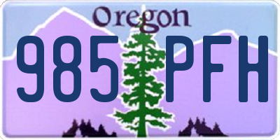 OR license plate 985PFH