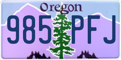 OR license plate 985PFJ