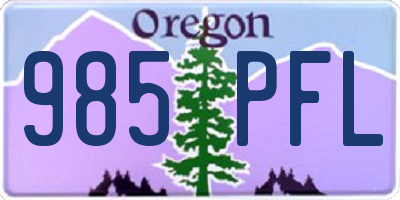 OR license plate 985PFL