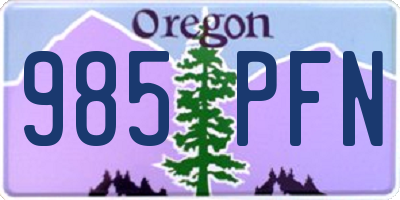 OR license plate 985PFN