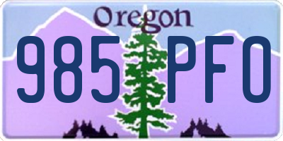 OR license plate 985PFO