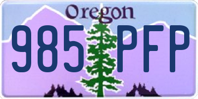 OR license plate 985PFP