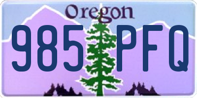 OR license plate 985PFQ
