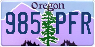 OR license plate 985PFR