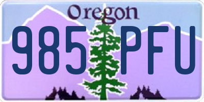 OR license plate 985PFU