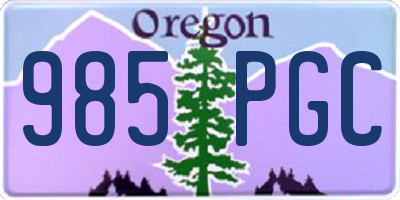 OR license plate 985PGC