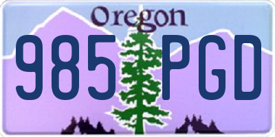OR license plate 985PGD