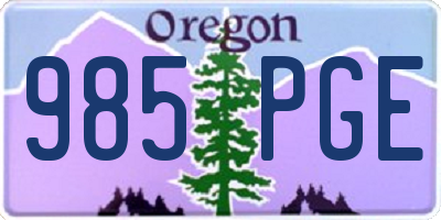 OR license plate 985PGE