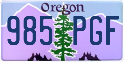 OR license plate 985PGF