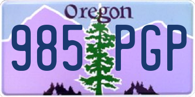 OR license plate 985PGP