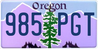 OR license plate 985PGT