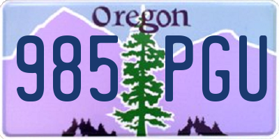 OR license plate 985PGU