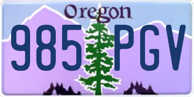 OR license plate 985PGV